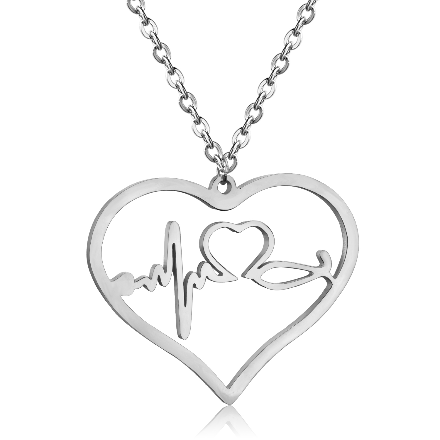 1500x1500 Luxusteel Fashion Women Jewelry Medical Heartbeat Heart Shape