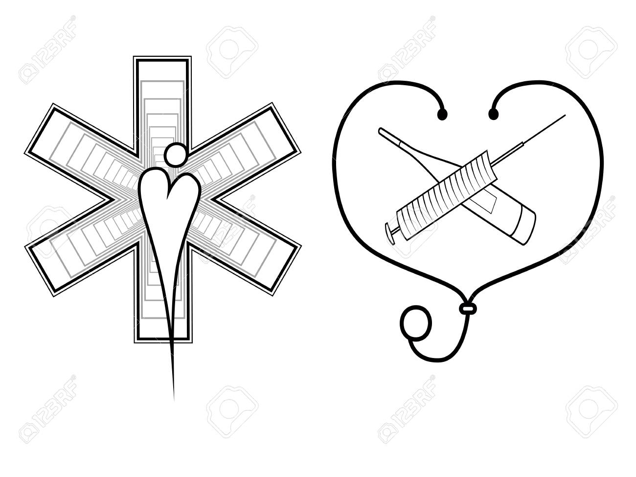 1300x974 Set Of Two Logos For Medical Doctors First Aid With A Medical