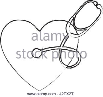 343x320 Silhouette Of Stethoscope Medical With Auriculars Stock Vector Art