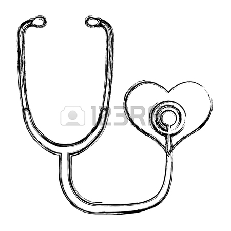 450x450 Figure Medical Stethoscope To Check Cardiac Heartbeat With Heart