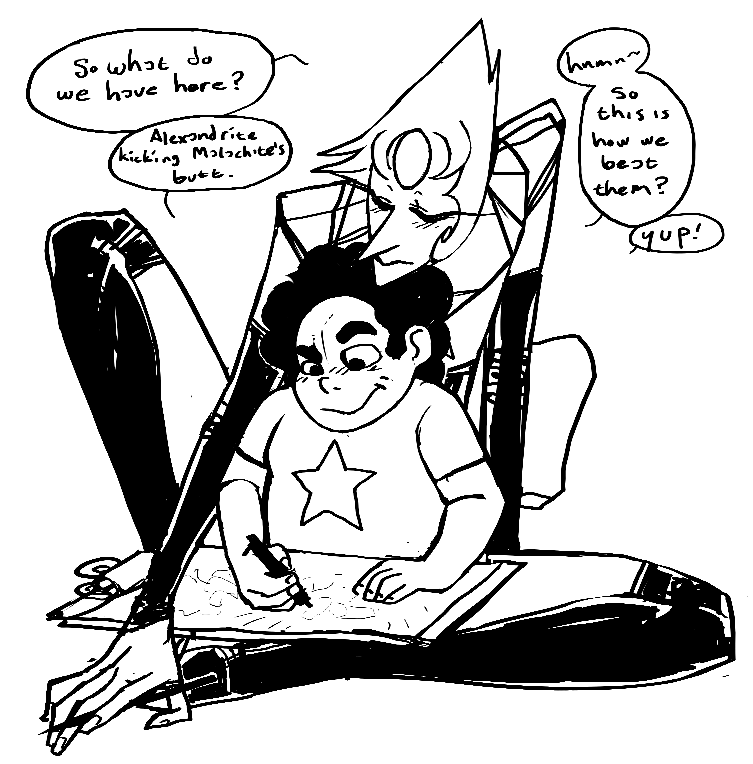 753x764 Ooo11's Pearl Commenting On Steven's Drawing Steven Universe