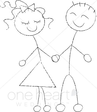 338x388 Stick Figure Couple Clipart Cartoon Wedding Clipart