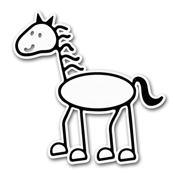 550x550 Stick Figure Horse Group