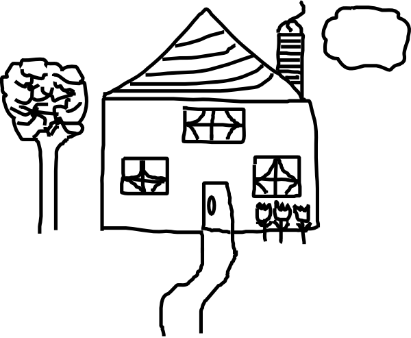 600x493 White House Clipart Stick House