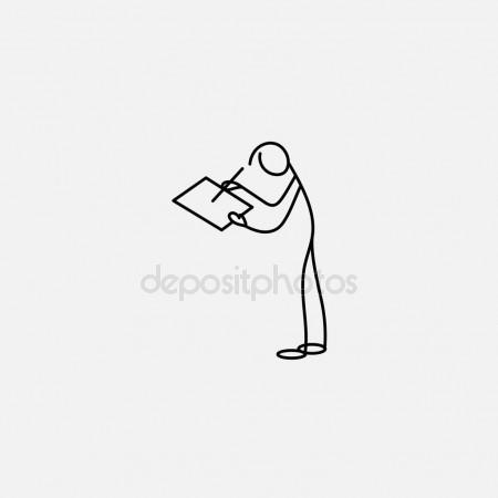 450x450 Hand Drawing Sketch Doodle Human Stick Figure Running Man Stock