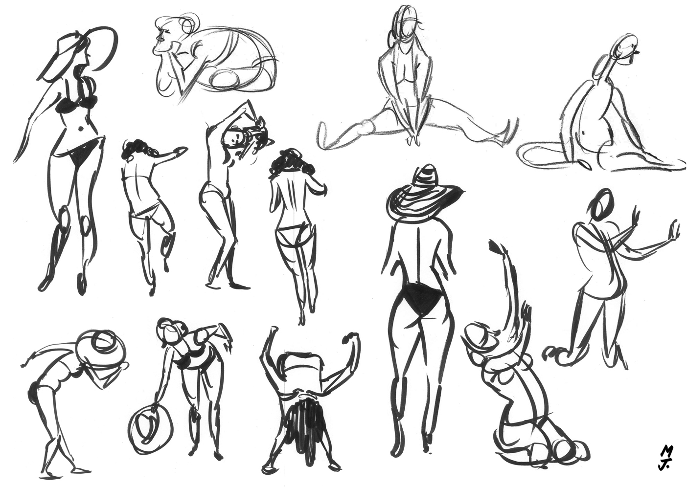 1404x996 Scribble Gesture Stick Figure Drawings