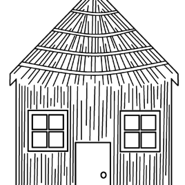 268x268 Three Little Pigs Houses Coloring Pages Coloring Page For Kids