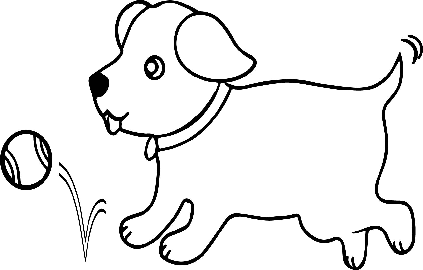 1721x1101 Run Dog With Tennis Ball Coloring Page Wecoloringpage