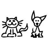 200x200 Cat And Dog Stick Figure Decals, Decal Sticker Vinyl
