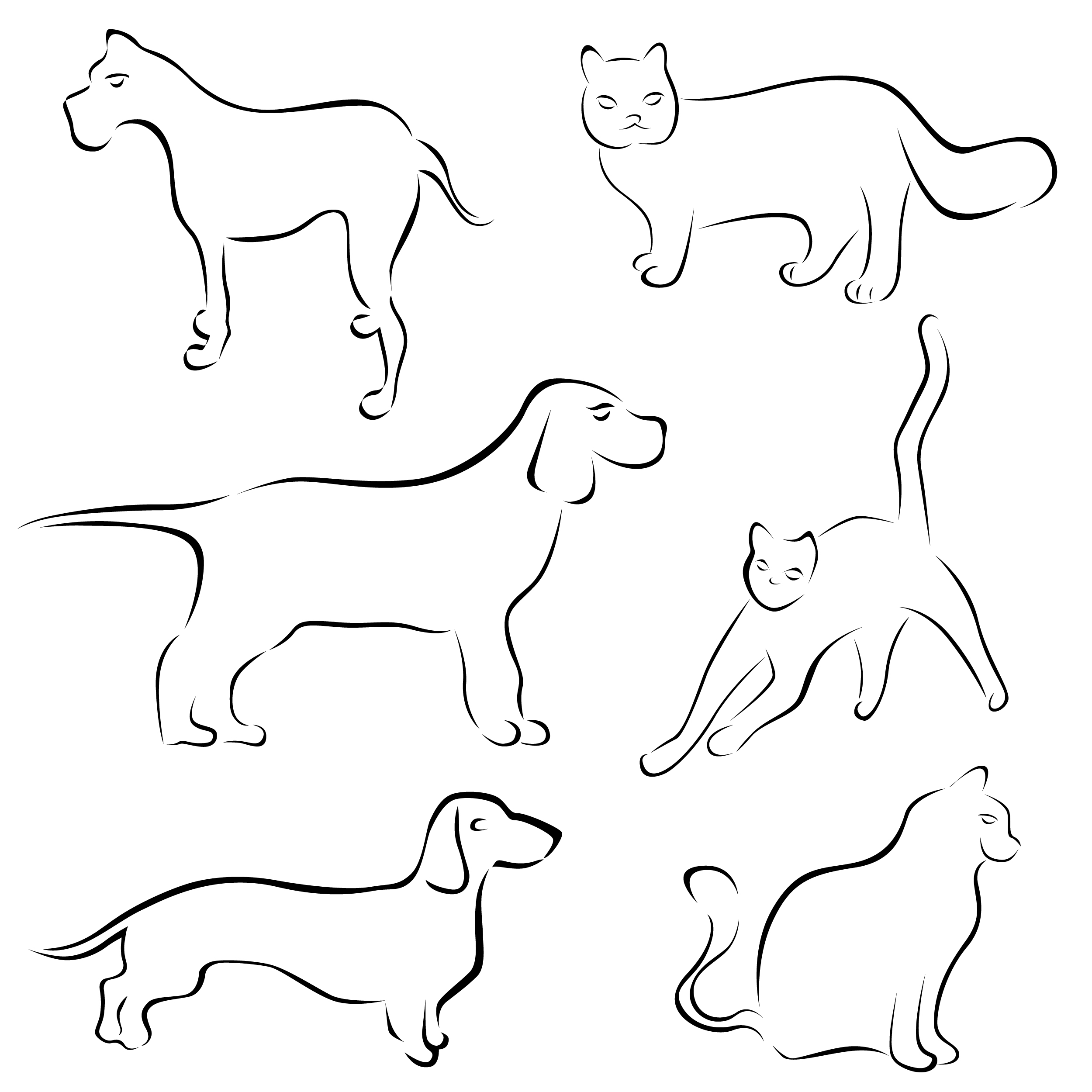 2500x2500 Stick Figure Cartoon Dog Vector Free Vector 4vector