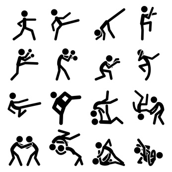 346x346 Sport Pictogram Icon Set 03 Martial Arts Images