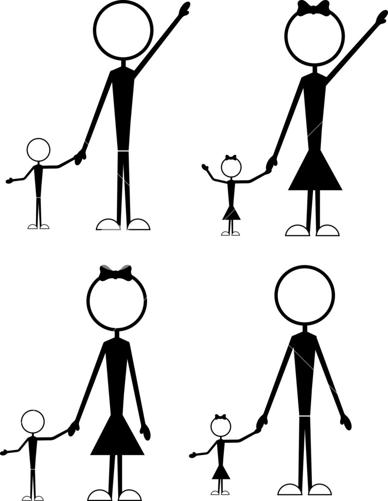 775x1000 Stick Figure Family People Royalty Free Stock Image