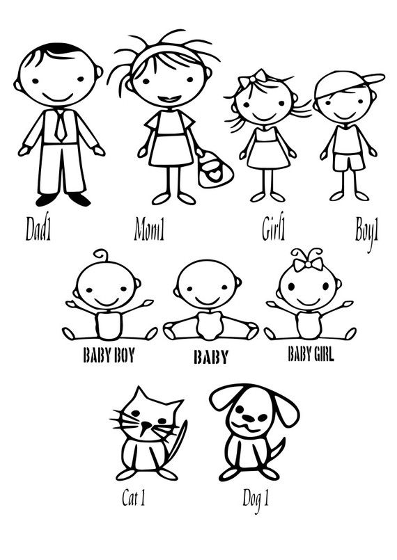 570x805 Stick Figures Vinyl Decal ~ Email Me