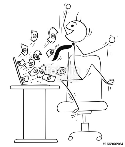 425x500 Cartoon Stick Figure Illustration Happy Man Jumping Because