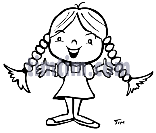 543x464 Free Drawing Of Pigtails Bw From The Category Parents Amp Kids