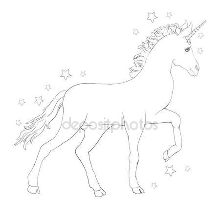450x450 Unicorn Vector Icon Isolated On White. Head Portrait Horse Stick