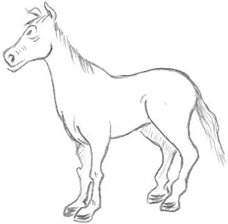 329x322 Colorings Cartoon Character Horse Drawings