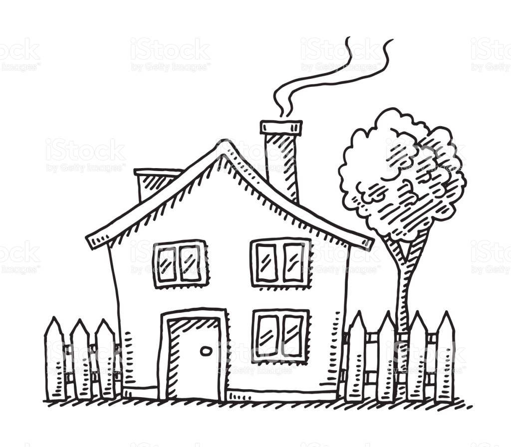 1024x896 Cartoon House Black And White Collection