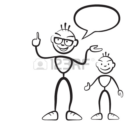 450x450 Stick Figure Persona Woman With Child And Speech Bubble, Stickman
