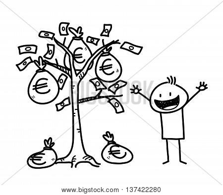 450x394 Money Tree Business Stick Figure Vector Amp Photo Bigstock
