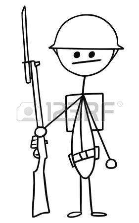 281x450 Cartoon Vector Stickman British World War One Soldier With Riffle