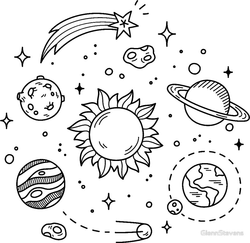 800x779 Space Tumblr Drawing Stickers By Glennstevens Redbubble