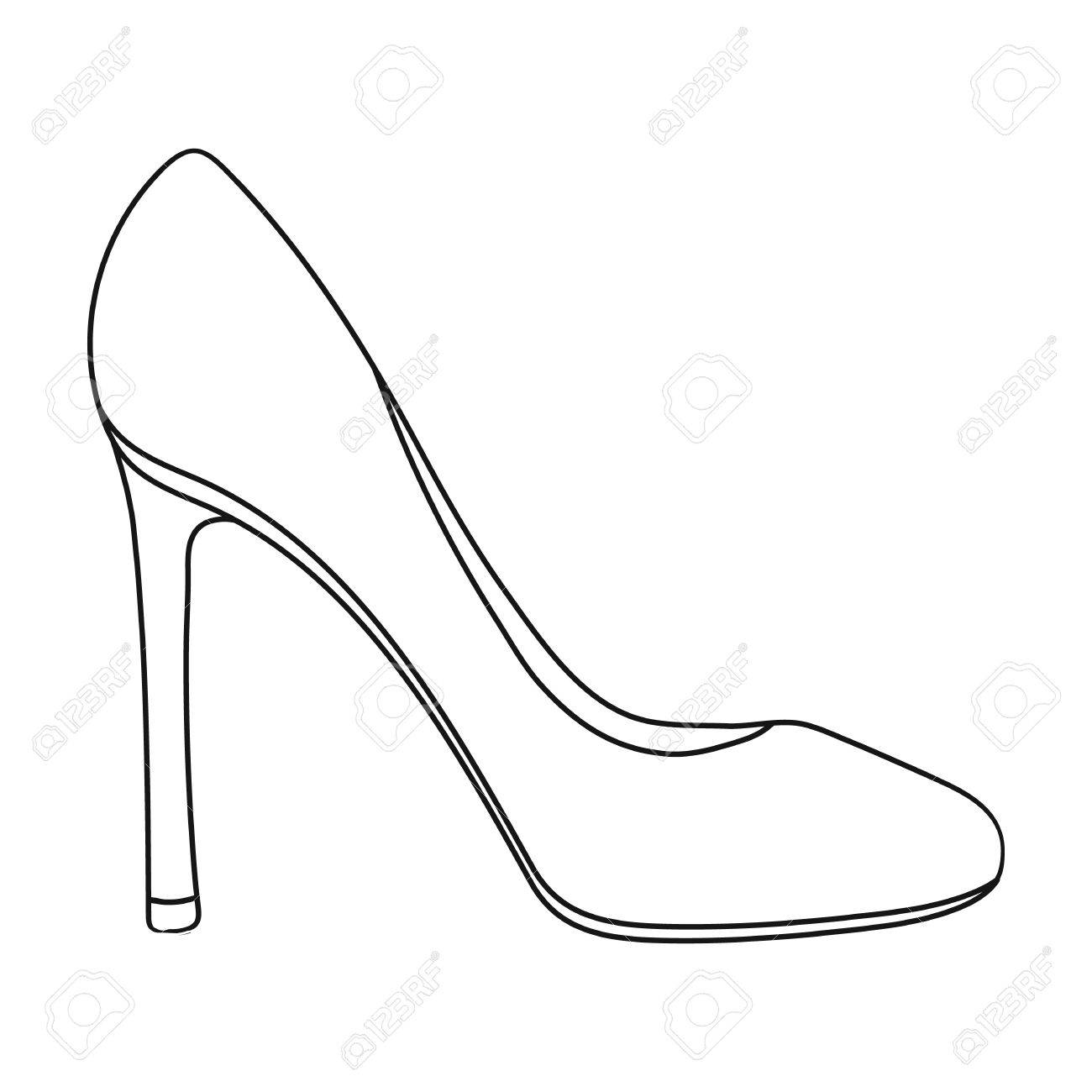1300x1300 Stiletto Icon In Outline Style Isolated On White Background
