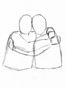 225x300 Four Easy Methods For Drawing People Hugging Let's Draw People