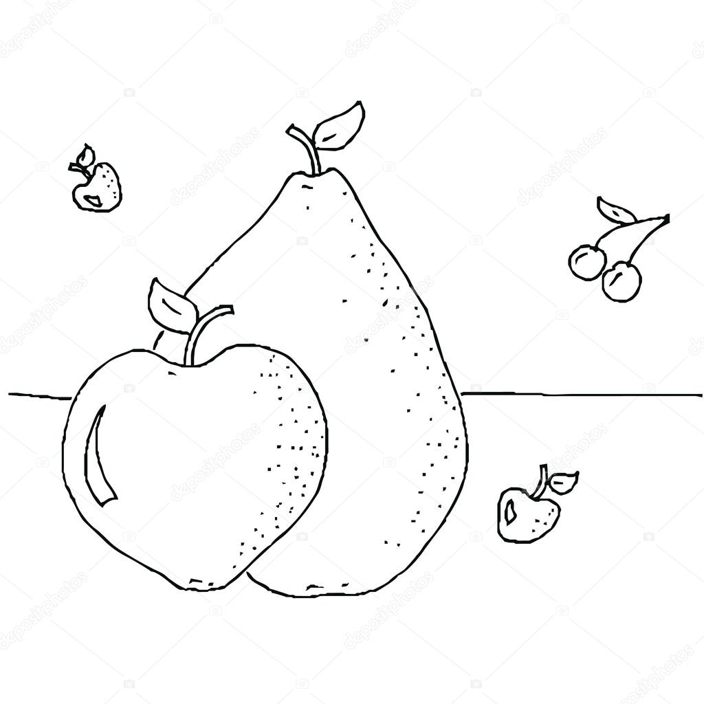 1024x1024 Background Of The Fruit Still Life Stock Vector Oksana