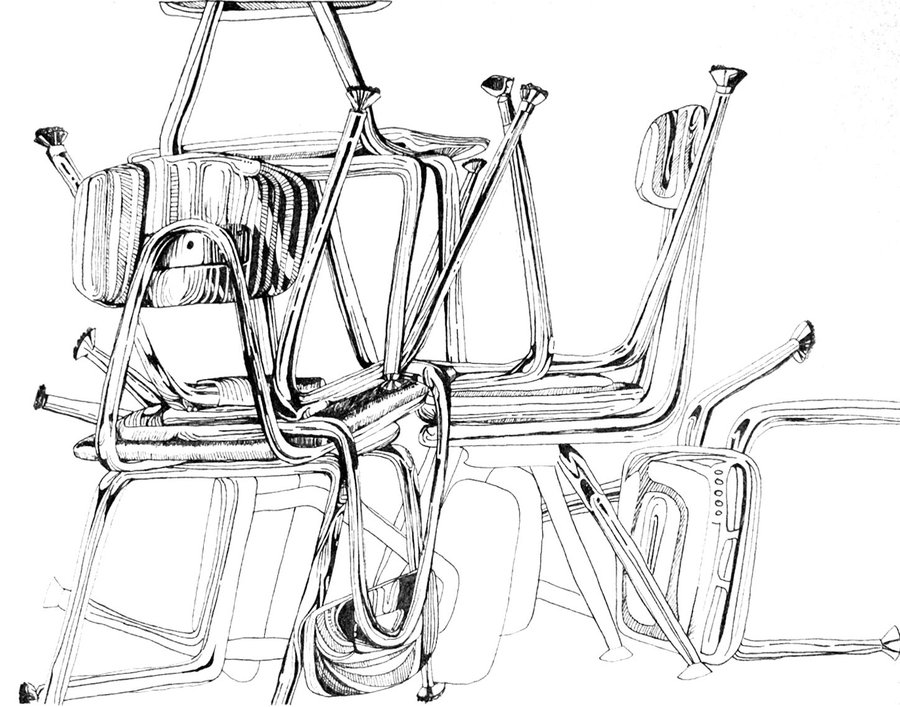 900x707 Still Life Of Chairs By Corelila