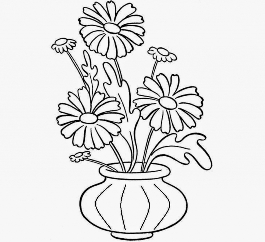 1024x935 Pencil Sketch Of Flower Vase Drawn Still Life Flower Vase