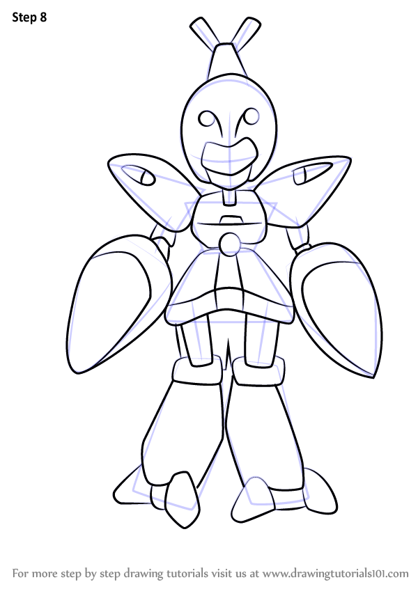 600x846 Learn How To Draw Stingray From Medabots (Medabots) Step By Step