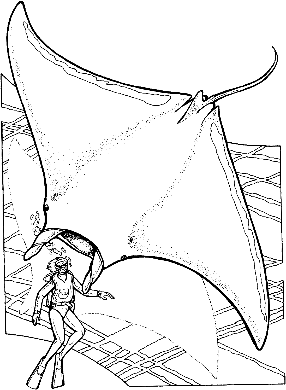 1096x1493 Free Stingray Coloring Pages