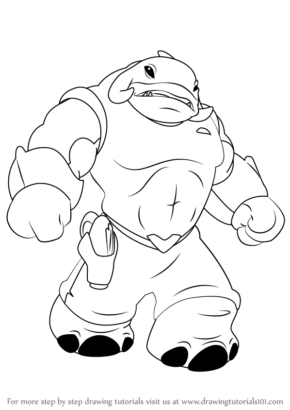 598x844 Learn How To Draw Captain Gantu From Lilo And Stitch (Lilo