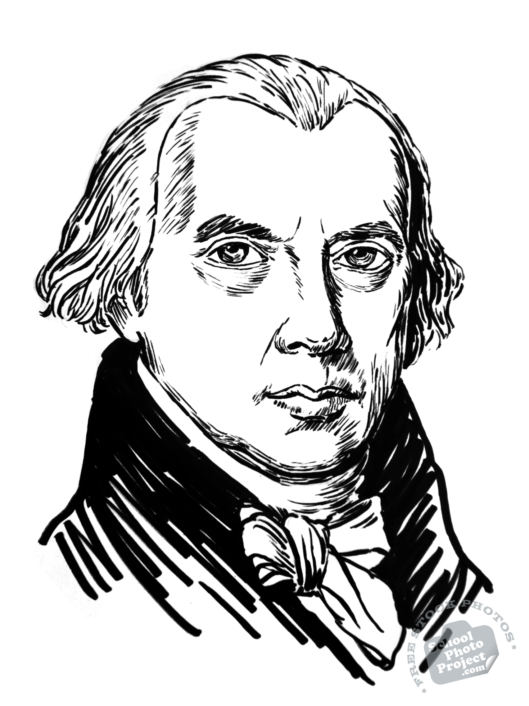 1704x2272 James Madison Free Stock Illustration U.s. President Portrait