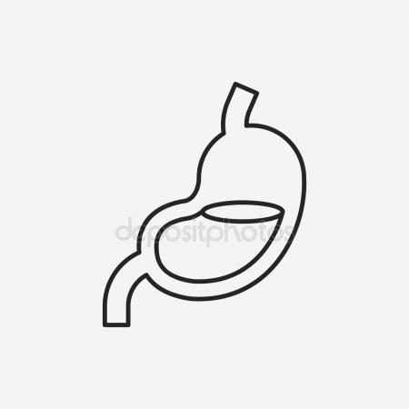 450x450 Stomach Line Icon. Stock Vector Rastudio