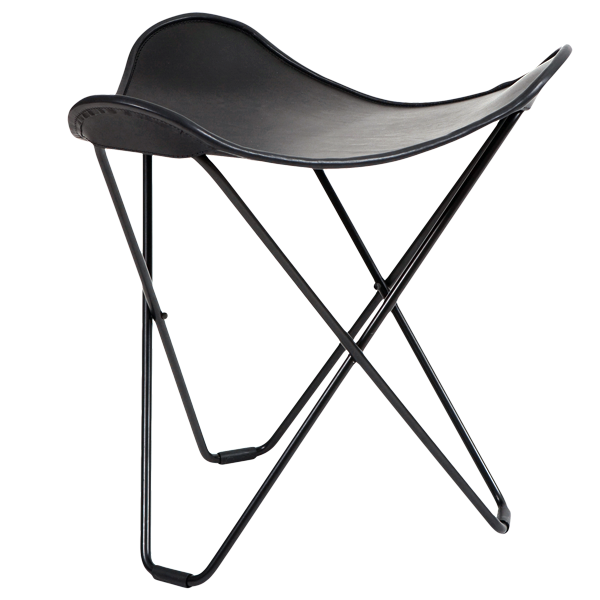 600x600 Cuero Flying Goose Stool Black Leather Dyke Amp Dean