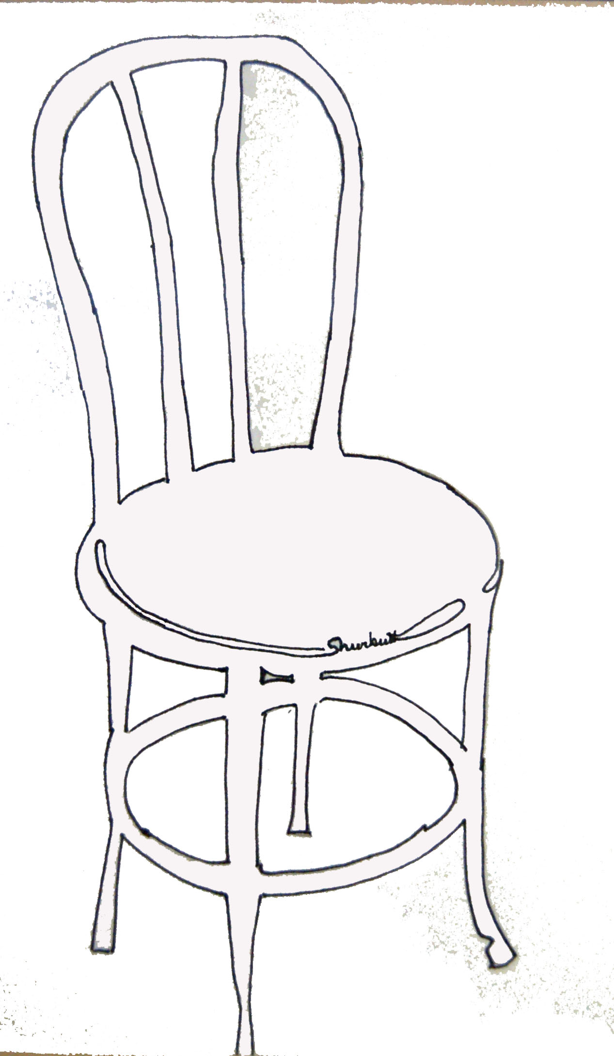 1267x2176 Thonet Chair Ink Drawing My Work Sketches