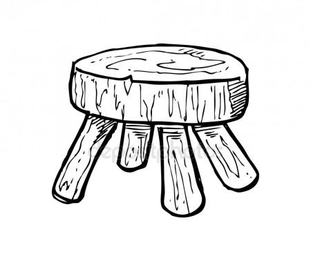 450x378 Vector Drawing. Wooden Chair With Armrests Stock Vector