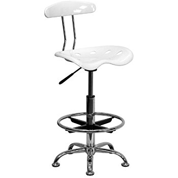 350x350 Flash Furniture Vibrant White And Chrome Drafting