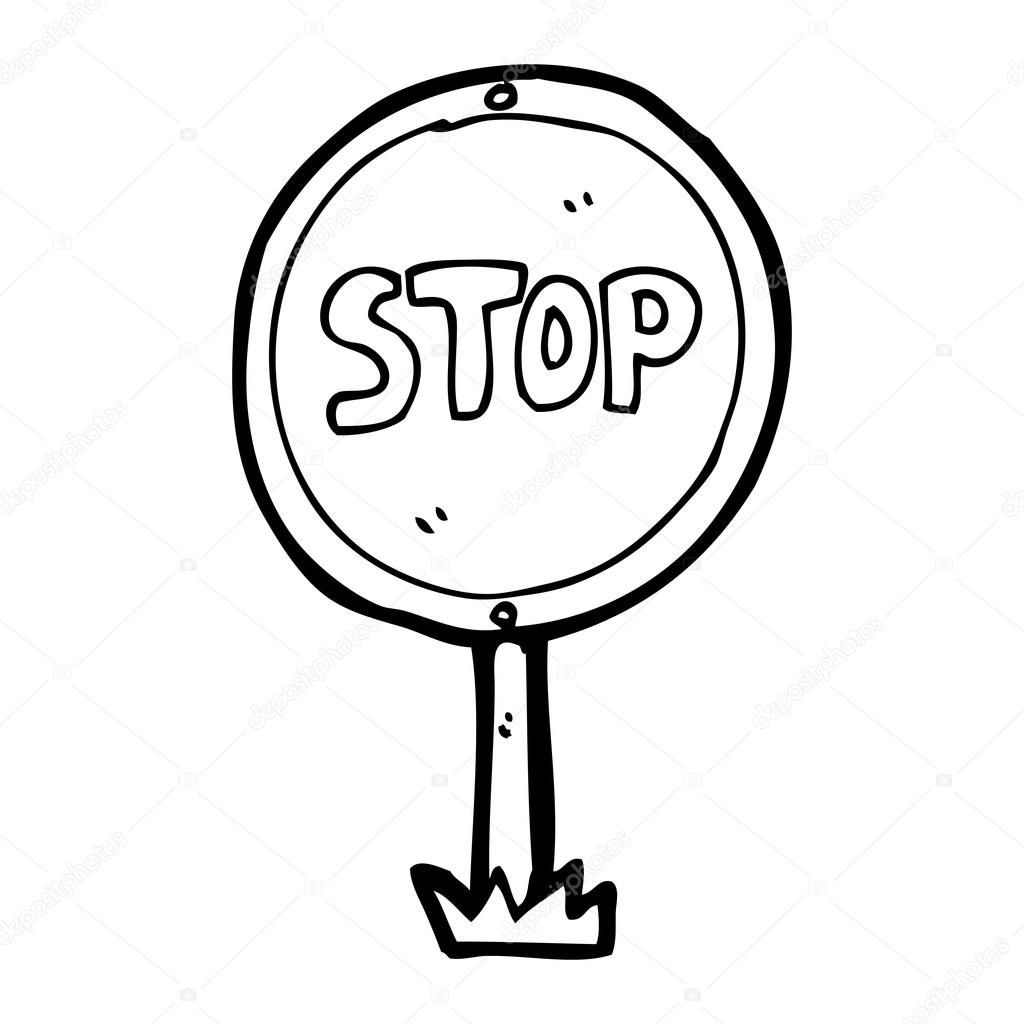 1024x1024 Stop Sign Cartoon Stock Vector Lineartestpilot