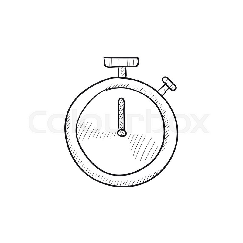 800x800 Stopwatch Vector Sketch Icon Isolated On Background. Hand Drawn