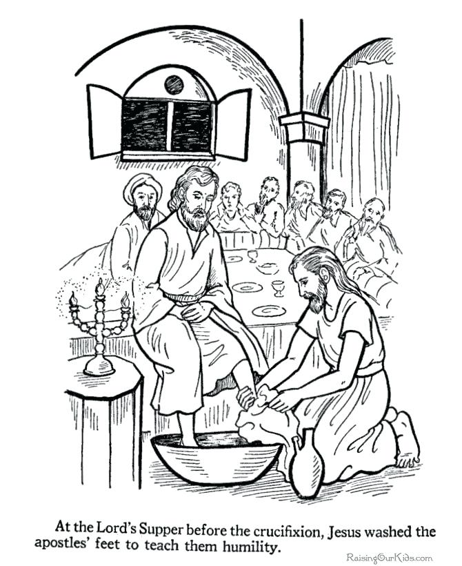 670x820 Jesus Washes The Disciples Feet Coloring Page Washing The Feet