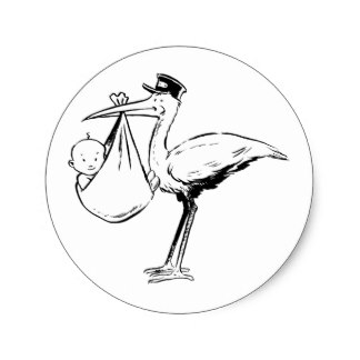 324x324 Stork Drawing Stickers Zazzle