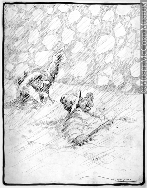 303x385 M2005.23.164 The Great Storm Drawing, Cartoon Arthur George