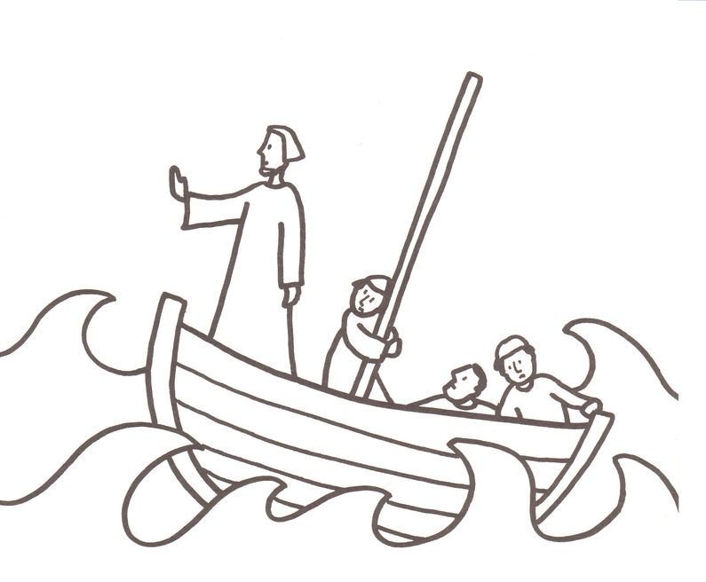 795x656 Jesus Calms The Storm Coloring Page Bible Study