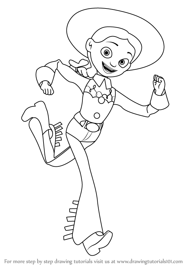 597x844 Learn How To Draw Jessie From Toy Story (Toy Story) Step By Step