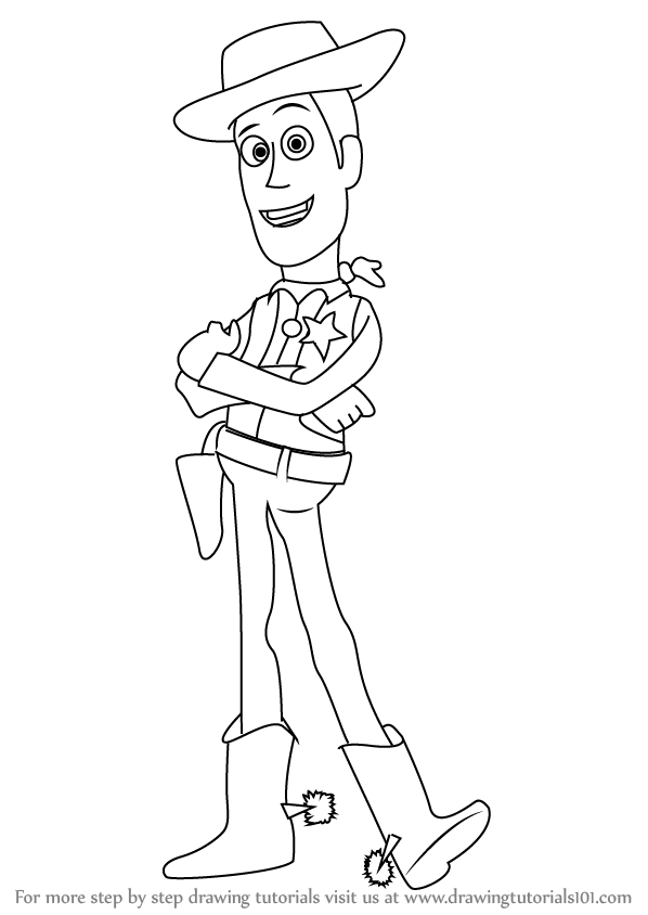 598x844 Learn How To Draw Sheriff Woody From Toy Story (Toy Story) Step By