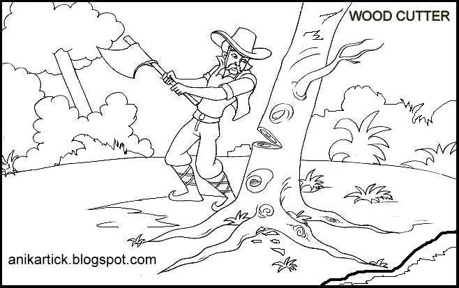 658x413 Children's Story Board Illustration For Wood Cutter's Story