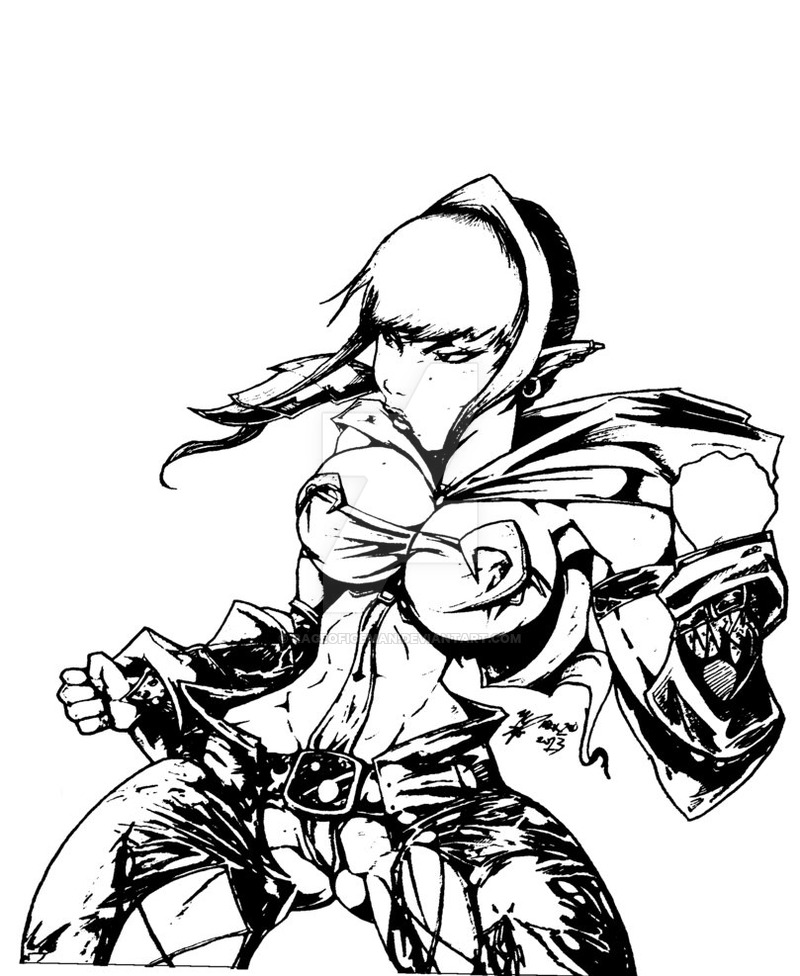 800x976 Lola (Afro Samurai Style) Black And White By Rageoficeman